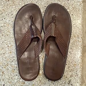 To Boot Mens 13 Adam Derrick Handmade Leather & Rubber Soled Thong Sandals Shoes